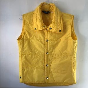 Vintage Sears Sport Center Men’s Yellow Puffer Vest size Small